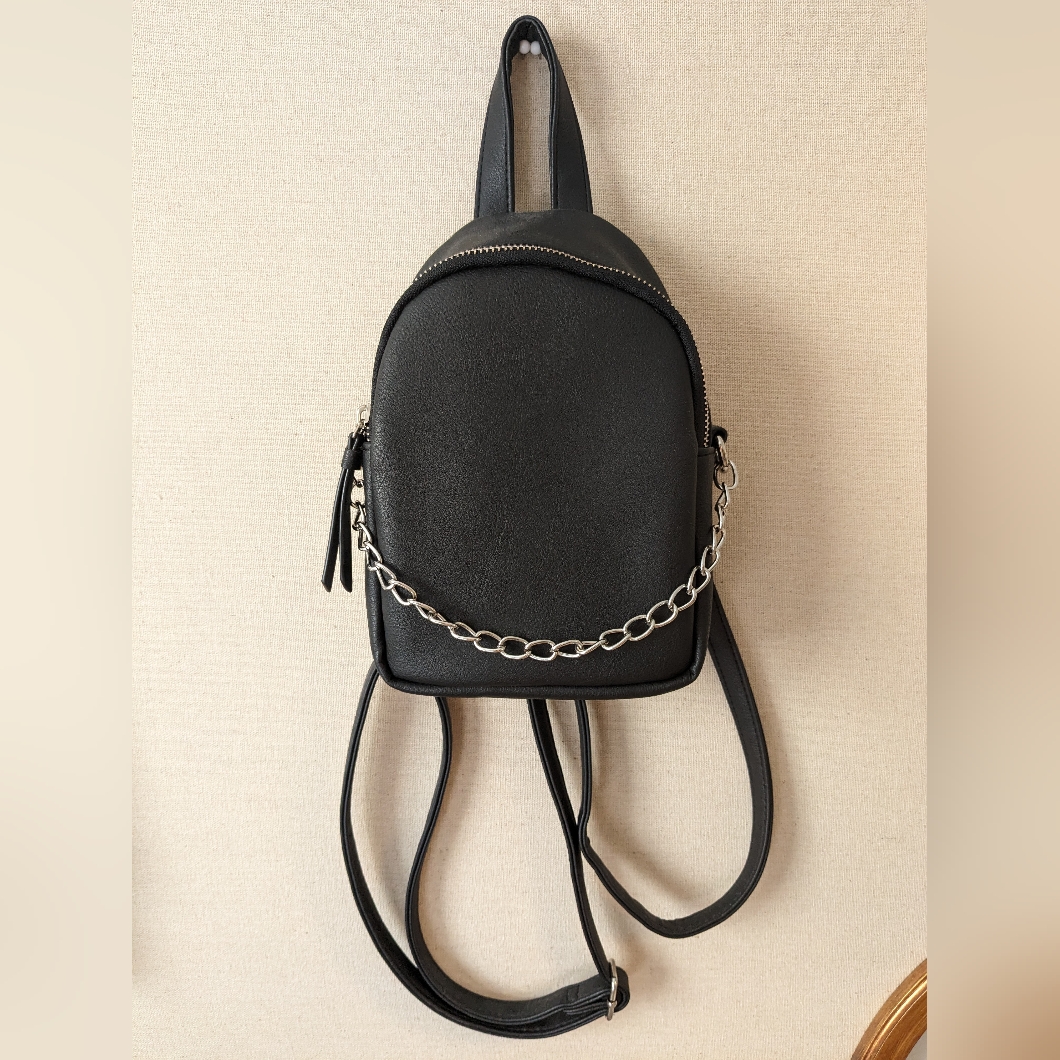 Never Warn Black Mini Backpack